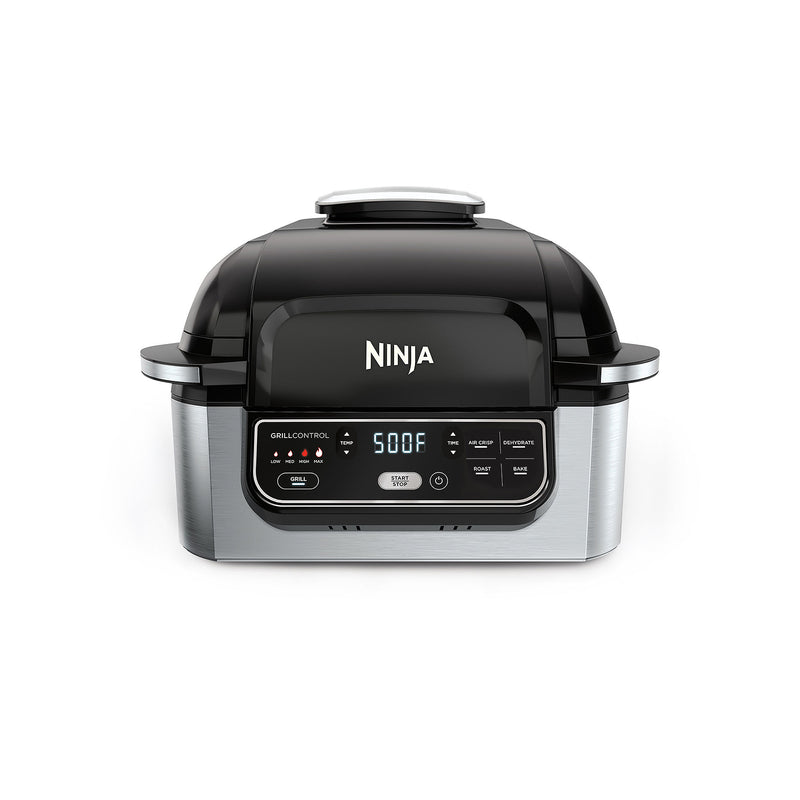  Ninja AG301 Foodi 5-in-1 Indoor Electric Grill with Air Fry,  Roast, Bake & Dehydrate - Programmable, Black/Silver