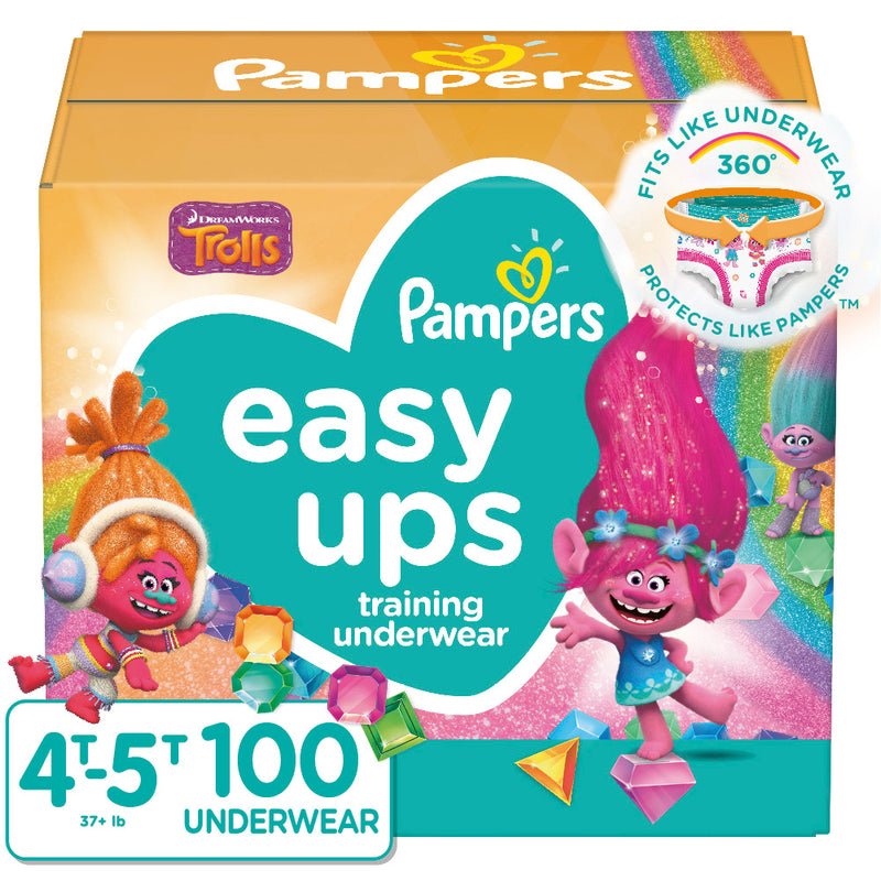 Pampers Easy Ups Training Underwear Girls, Size 4T-5T, 100 Ct – VIPOutlet