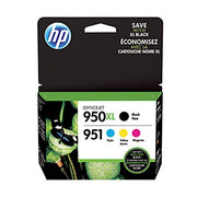 HP 950XL Black/951 Tri-Color Inkjet Cartridge Four Pack (C2P01FN#140)