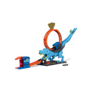 Mattel HKX42 Hot Wheels City T-Rex Chomp-Down Track Set with a Huge Loop & 1:64 Scale Toy Car