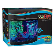GloFish 29045 Crescent Aquarium Kit 5 Gallons, Includes Hidden Blue LED Light And Internal Filter