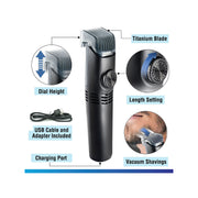 Bell and Howell 8760 VacuTrim Vacuum Hair Trimmer Rechargeable Shave Cordless Hair Clipper