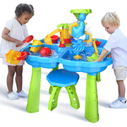 TEMI 9339 Sand Water Table for Toddlers, 4 in 1 Sand Table and Water Play Table, Kids Table Activity Sensory Play Table