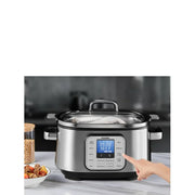 AICOOK SH-MC522 Slow Cooker, 10 in 1 Programmable Cooker, 6Qt Stainless Steel