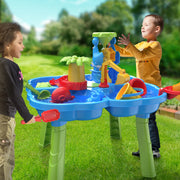 TEMI 9339 Sand Water Table for Toddlers, 4 in 1 Sand Table and Water Play Table, Kids Table Activity Sensory Play Table