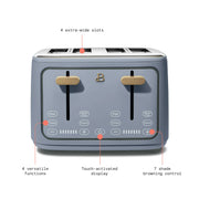 Beautiful 19129 4 Slice Toaster, Cornflower Blue by Drew Barrymore