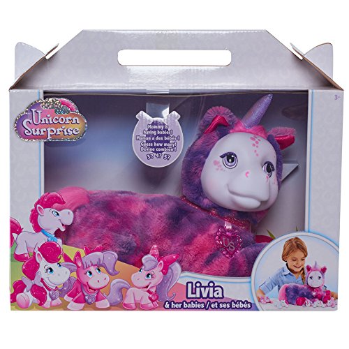 Just Play Unicorn Surprise Livia, Purple and Pink Stuffed Animal Unicorn  and Babies, Toys for Kids, Kids Toys for Ages 3 up