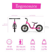 Chillafish CPCH04 Buzzi 10' Balance Bike for Kids 1.5 years and older, Lightweight Toddler Bike