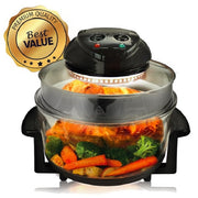 Megachef 925111971M Multipurpose Countertop Halogen Oven Air fryer in Black