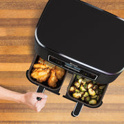 Ninja DZ100 Foodi 4-in-1 8-Quart. 2-Basket Air Fryer with DualZone Technology- Air Fry, Roast, and more
