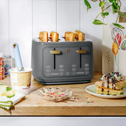 Beautiful 19118 4 Slice Toaster, Oyster Grey by Drew Barrymore, Oyster Grey
