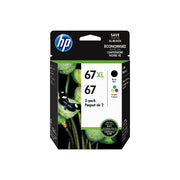 HP 67XL/67 67 Tri-Color Ink Cartridges High/Standard Yield 2 Per Pack