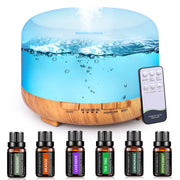 Fimilo 500ml Aroma Diffuser with 6*10ml Essential Oil and Remote Control Humidifier
