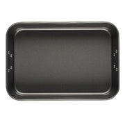 Farberware 48712 Bakeware Nonstick Steel Roaster with Removable Flat Rack, 10.5 inch x 15 inch, Gray