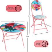 Dreamworks NK550862 Trolls 3 Piece Foldable Round Table and Chair Set