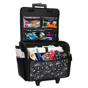 Everything Mary EVM8800-19 Rolling Sewing Machine Tote, Black & White