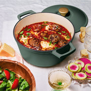 Beautiful 19384 5 Quart Cast Iron Round Dutch Oven, Thyme Green