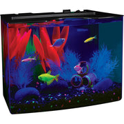 GloFish 29045 Crescent Aquarium Kit 5 Gallons, Includes Hidden Blue LED Light And Internal Filter